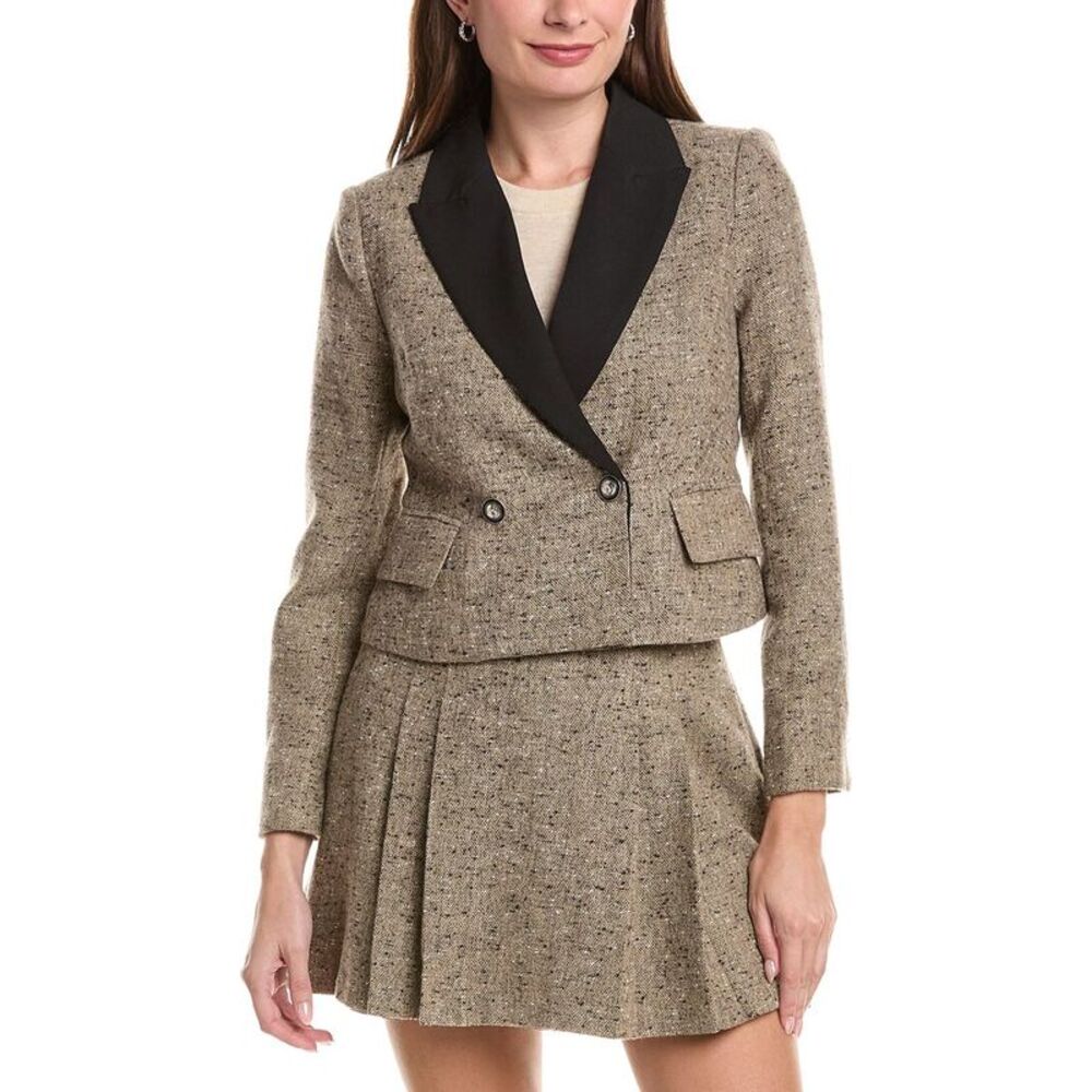 Walter Baker Womens Odette Wool-Blend Jacket, Brown